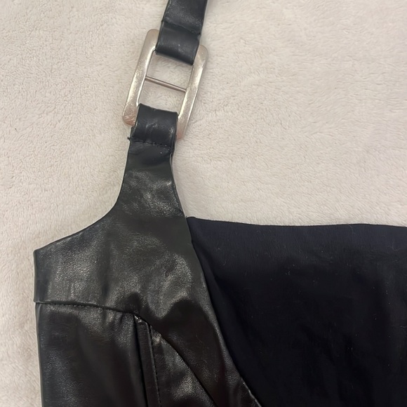 IAMGIA Black leather halter top corset boned Small S - Picture 2 of 4